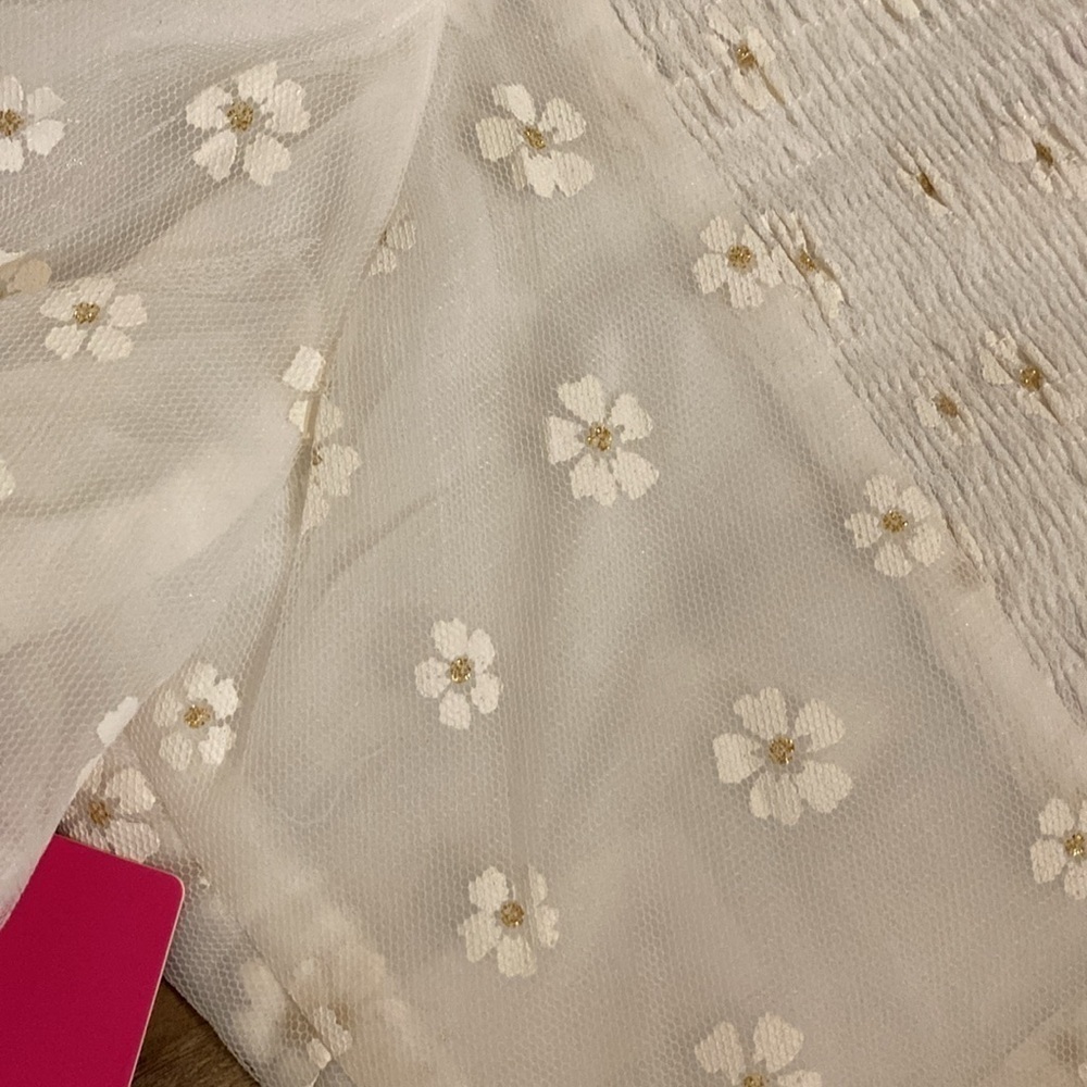 NWOT Buddy Love Cutie Skirt Top Set English Daisy Bridal White & Gold Medium - Picture 10 of 11